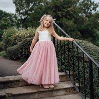 UK Flower Girl Boutique Girl's Bohemian Classic Sleeveless Dress - Dusty Rose | Size: 3-4 Years