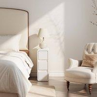 YQJJGL Slim Solid Wood 3-Tier White Nightstand with Drawers 30cm Beside Table | Size: 30 cm
