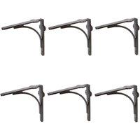 Hammer and Tongs Curved Iron Shelf Bracket - D205mm - Pack of 6 in Black | Size: 1000mm x 1000mm