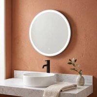 First Choice Lighting Luca - Round LED Bathroom Mirror Touch Control, 50cm, Demister, CCT in Clear