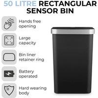 Tower 50L Rectangular ABS Sensor Bin in Black | Size: A
