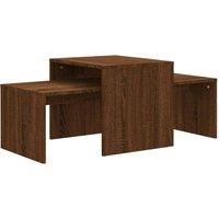 Berkfield Home Coffee Table Set Brown Oak 100x48x40 cm Engineered Wood | Size: 100 x 48 x 40 cm