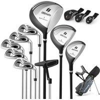 Costway Men's Complete Golf Clubs Set W/ Portable Golf Stand Bag Right Handed in Grey