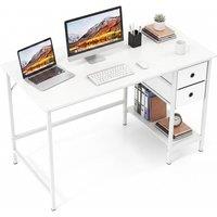 Costway Home Office Desk Modern Computer Workstation w/2 Drawers Writing Desk in White