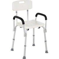 EONLION Square Chair With Arm Rest Shower Bath Chair in White