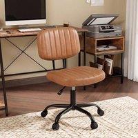 Kelvenix PU Leather Office Chair Working Desk Chair Adjustable in Brown | Size: 0.6m2