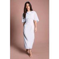 Coast Women's Chiffon Cape Pencil Dress in Pale Blue | Size: 16