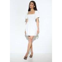 MissPap Women's Cap Sleeve Tailored Tulip Hem Mini Dress in Ivory | Size: 14