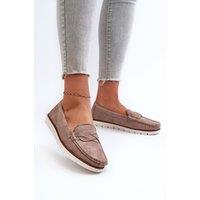 Love Lace Women's Loafers with Interwoven Straps Suede Rounded Toe Insole in Beige | Size: 6.5