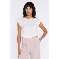 Love Lace Women's Classic Regular Viscose Blouse Round Neck in White | Size: 38
