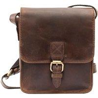 PRIMEHIDE Men's 'Traveller' Leather Crossbody Bag in Brown