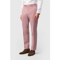 Antique Rogue Men's Flat Fronted Plain Slim Fit Suit Trousers in Dusty Pink | Size: 30R