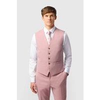 Antique Rogue Men's Single Breasted Five Button Plain Slim Fit Waistcoat in Dusty Pink | Size: 38R
