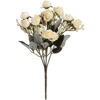 Living and Home 5 Branch 15 Heads Artificial Silk Rose Bouquet Wedding Party Decoration in Beige