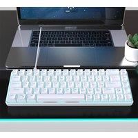 Living and Home 68-Key Compact Wired Mechanical Keyboard in White