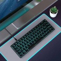 Living and Home 68-Key Compact Wired Mechanical Keyboard in Black