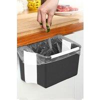 Living and Home Space-Saving Foldable Kitchen Trash Bin Expandable Dustbin Waste Bin for Easy Cleanup in Grey
