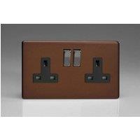 Varilight XDM5BS 13A Socket 2-Gang Mocha Brown Black