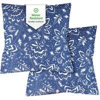 Gardenwize Pack of 2 Hampton Printed Scatter Cushions in Blue