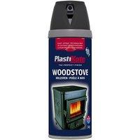 Plastikote Wood Stove Twist & Spray 400ml in Black