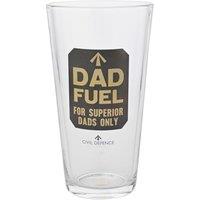 Harvey Makin Civil Defence Dad Fuel Pint Glass in Clear
