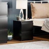 HD Designs Denver 2 Drawer Bedside Chest 400 x 295 x 295 mm in Black