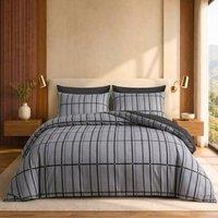 Pamposh Microfibre Duvet Cover Set King Size Reversible Bedding Sets in Grey | Size: Single