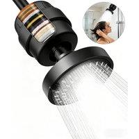 INMTFEI Black Filtered Shower Head Combo, Multi Stage Hard Water Filter