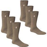Heat Holders Men's 6 Pairs Original Thick Winter Thermal Socks for Cold Weather in Beige | Size: 6-11