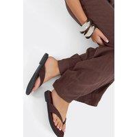 EGO Women's Thong Faux Suede Sandals in Dark Brown | Size: 4