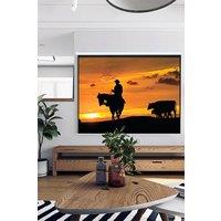 Living and Home 72" Manual Wall/Ceiling Mounted Projector Screen in White