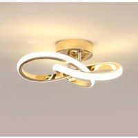 Pheashine Modern Gold LED Ceiling Lamp, 22W 4500K Neutral Light, Twisted Indoor
