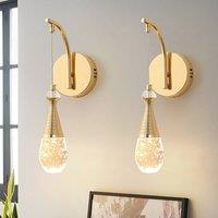 NIVOR 1 LED Gold Swing Crystal Swing Arm Wall Sconce Warm Light Adjustable