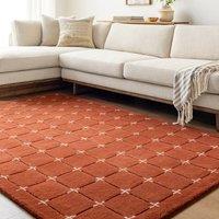 Livabliss Brook-Hand Tufted Green Red Grey Wool Modern Living Bedroom Rug in Terracotta | Size: 185 cm x 275 cm