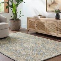 Livabliss Arnold-Hand Tufted Blue Beige Grey Wool Traditional Boho Living Rug | Size: 185 cm x 275 cm