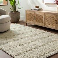 Livabliss Tahoe II-Hand Woven Tan Beige Brown Taupe Wool Global Living Rug in Ivory | Size: 185 cm x 275 cm