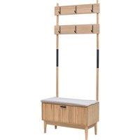 Nordlys Entryway Coat Rack Wood & Metal Coat Rack in Grey