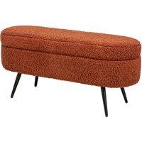 Nordlys Scandinavian Design Bench with Metal Legs Storage in Red