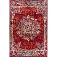 THE RUGS Orient Maderno Medallion Rug Polypropylene 0.8cm Pile Vacuum Safe in Red | Size: 140 cm x 200 cm