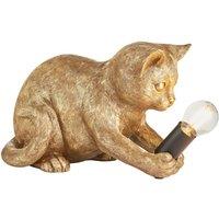 Netlighting Kitten Table Lamp Vintage Gold Paint Matt Black 1x E14