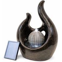 Gardenwize Solar Baroque Style Water Feature With Battery Back up in Dark Brown