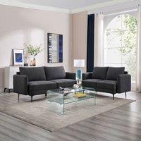 More4Homes Sofia 2+3 Seater Fabric Sofa Set in Charcoal