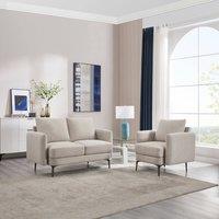 More4Homes Sofia 1+2 Seater Fabric Sofa Set in Beige