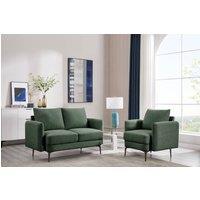 More4Homes Sofia 1+2 Seater Fabric Sofa Set in Green