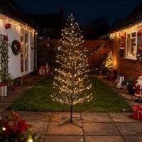 Shatchi 6FT Prelit Brown LED Snow Twig Christmas Tree Warm White LEDs