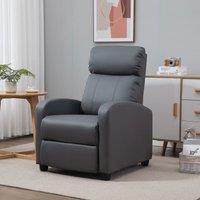 HOMCOM Recliner Sofa Chair PU Leather Massage Armcair w/ Remote Control in Grey