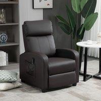 HOMCOM Recliner Sofa Chair PU Leather Massage Armcair w/ Remote Control in Brown