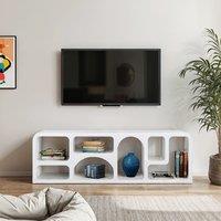 IH Design Udaipur Wood Large Tv Cabinet in White