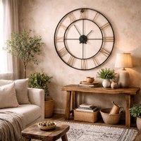 Wyld Haus Inari Large Industrial Metal Wall Clock in Brown