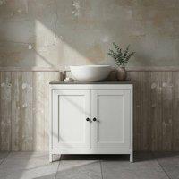 Wyld Haus Narile Antique White Under Sink Cabinet Double Doors & Adjustable